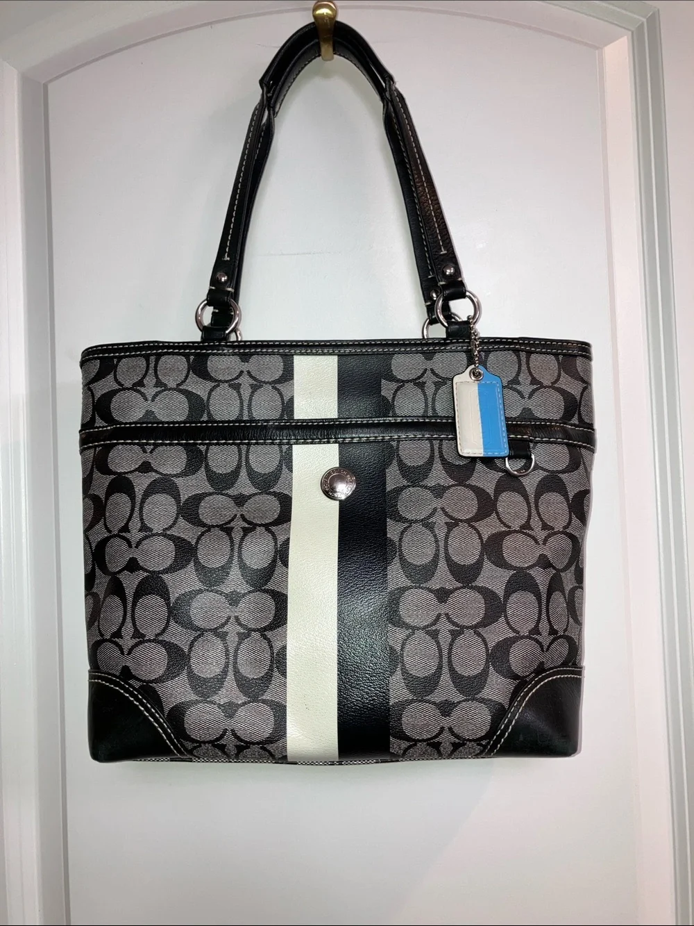 Coach Chelsea Heritage Logo Bag gray black